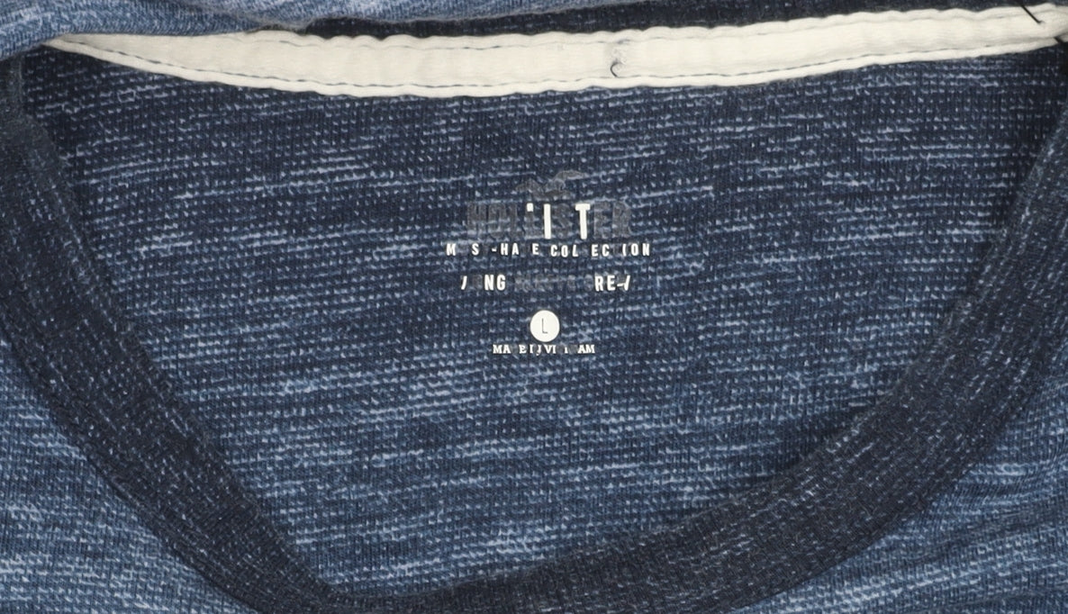 Hollister Men's Blue Long Sleeve T-Shirt Size L