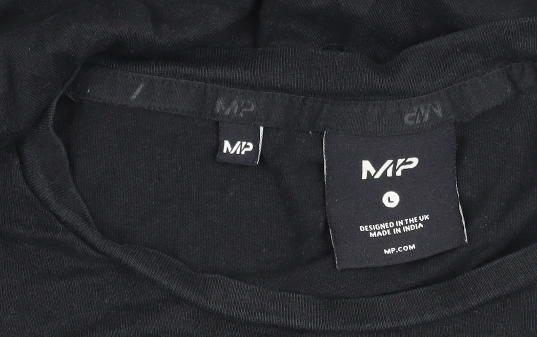 MP Men's Black Camouflage Logo T-Shirt, Size L