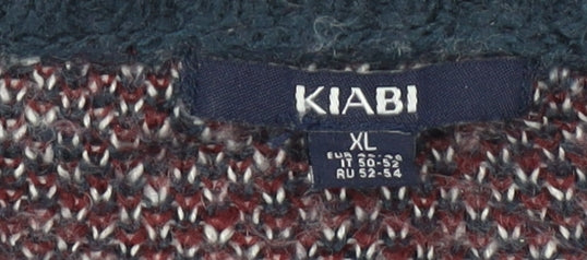 KIABI Men's Blue XL Pullover Jumper, Check Pattern