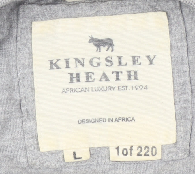 Kingsley Heath Men's Grey L Long Sleeve Cotton T-Shirt