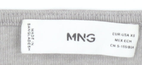 MNG Women's Grey T-Shirt XS with 3/4 Sleeves