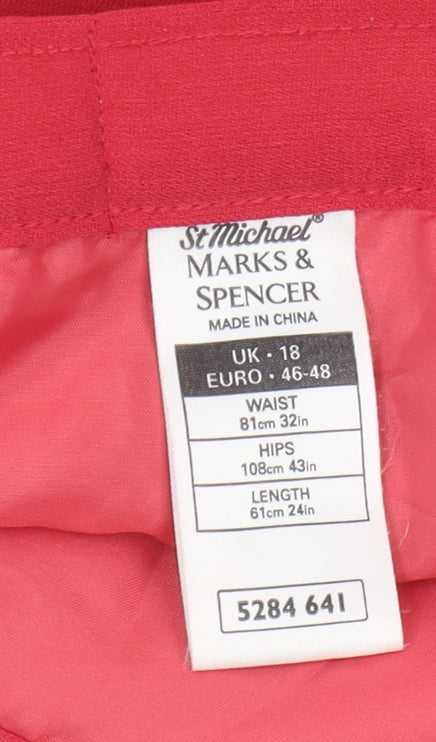 Marks and Spencer Women's Red Pencil Skirt Size 18
