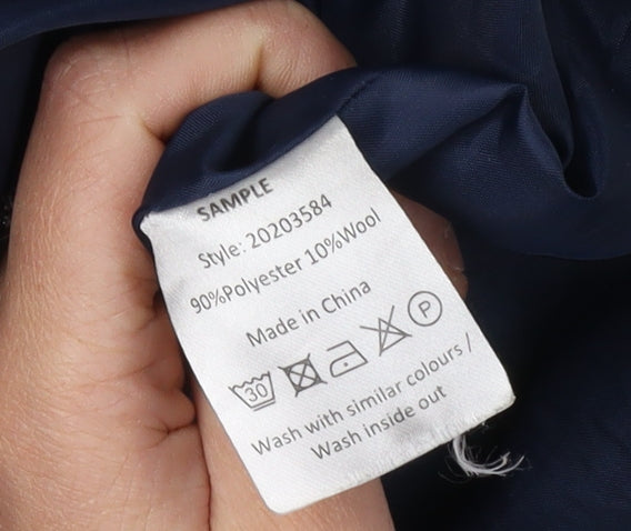 Blendshe Women's Blue Plaid Mid-Length Overcoat, Size S