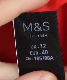 Marks and Spencer Women's Red Size 12 Puffer Jacket