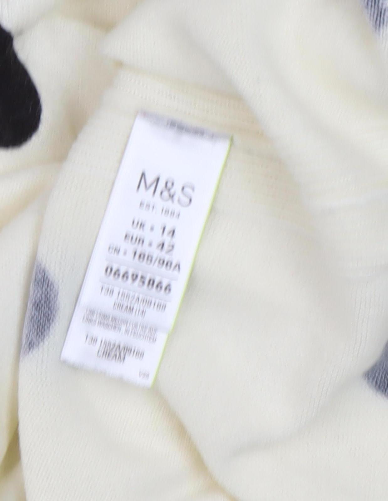 Marks and Spencer Ivory Polka Dot Women's Pullover Jumper Size 14