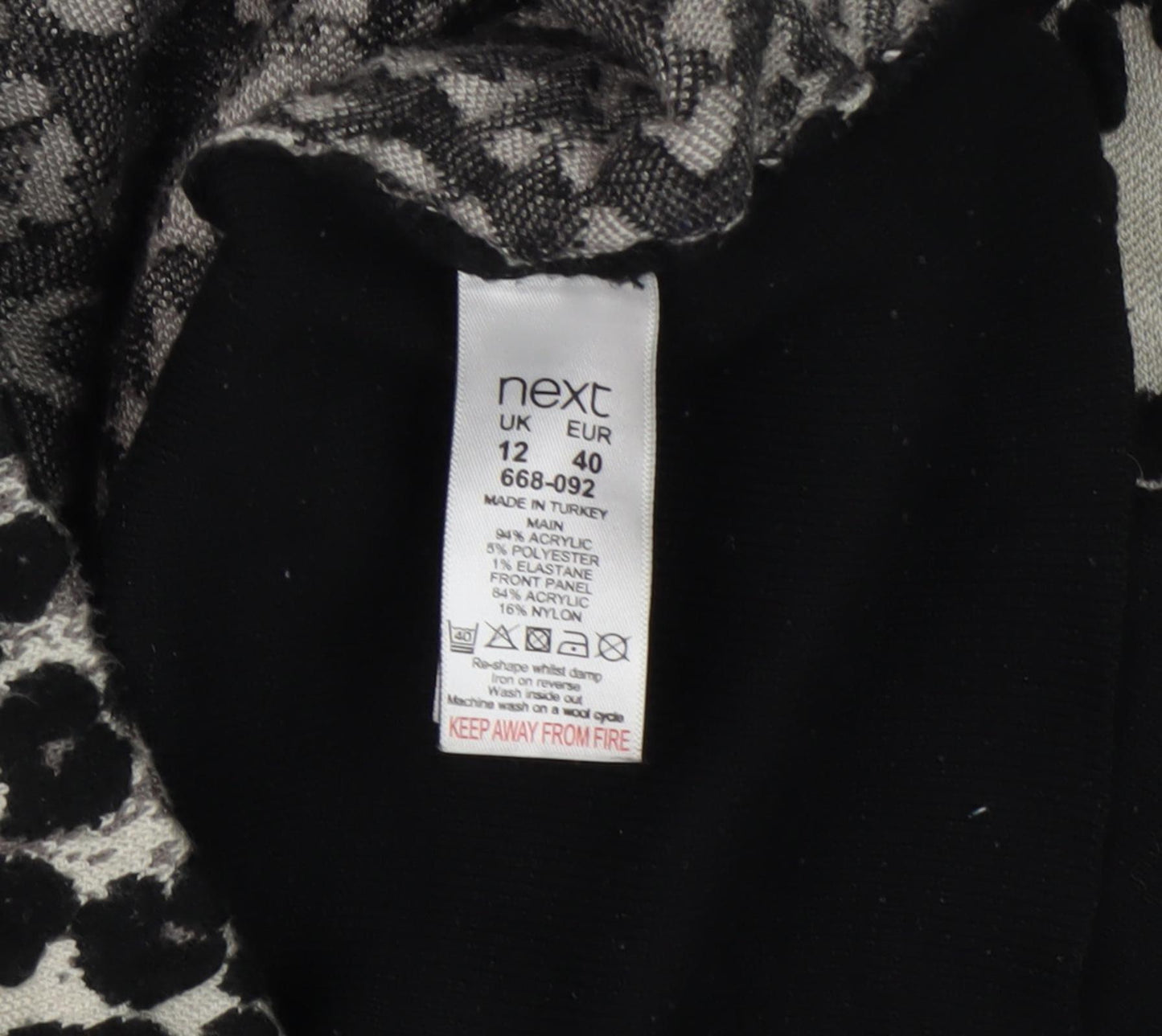 Next Women's Black Animal Print Pullover Jumper - Size 12