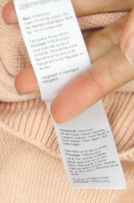 Dorothy Perkins Women's Pink Animal Print Jumper UK 8