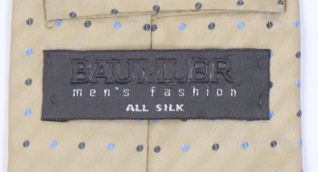 Baumler Beige Polka Dot Men's Silk Tie One Size