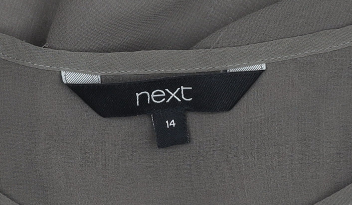 Next Women's Grey Blouse in Size 14 with Buttons