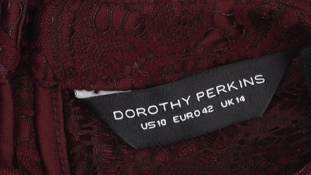 Dorothy Perkins Women's Red Lace Blouse Size 14