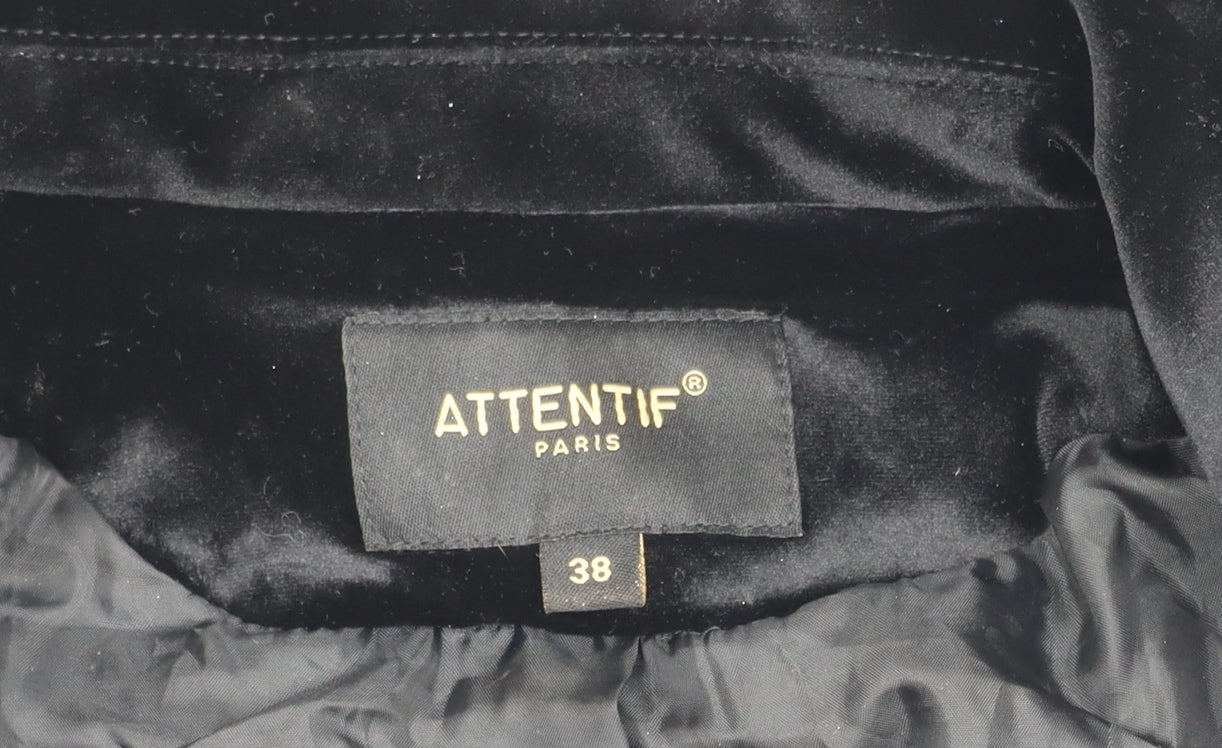 Attentif Women's Black Velvet Blazer Size 10 UK