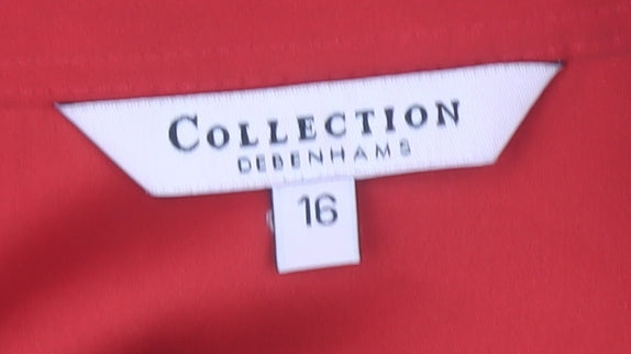 Debenhams Women's Red Blouse Size 16, Button Accents