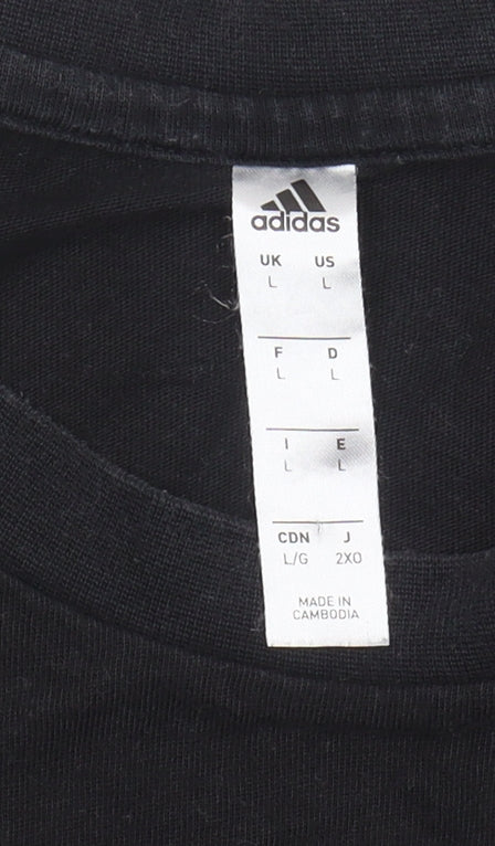Adidas Men's Black Crew Neck T-Shirt - Size L