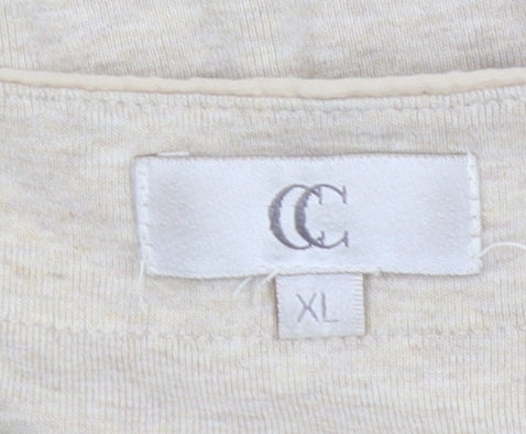CC Women's Beige Short Sleeve T-Shirt XL