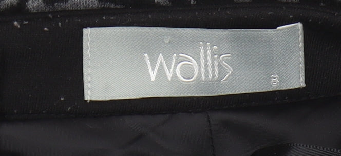 Wallis Women's Black Animal Print Pencil Skirt Size 8