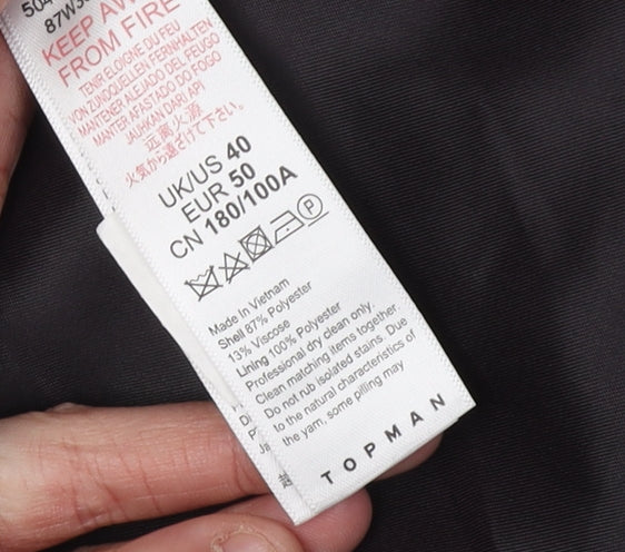 Topman Men's Grey Check Suit Waistcoat Size 40