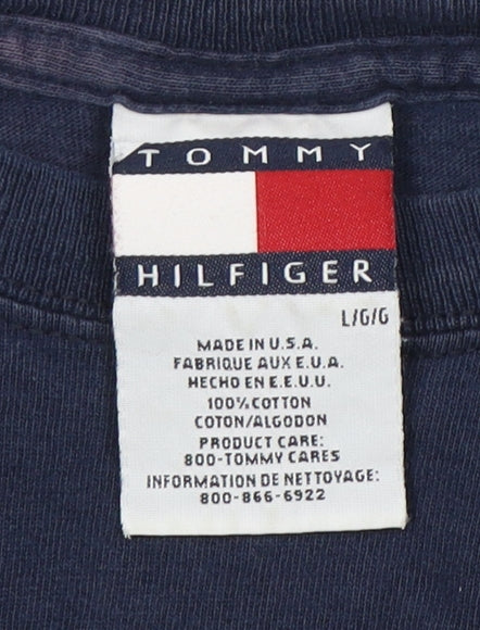 Tommy Hilfiger Men's Blue Logo T-Shirt Large
