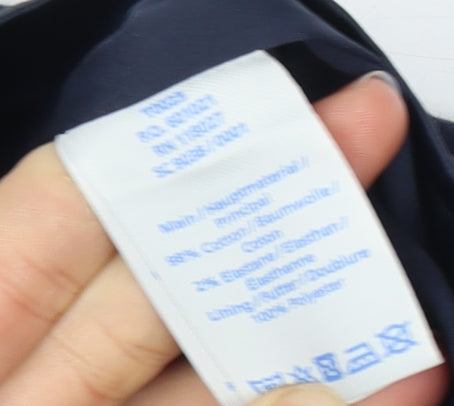 Boden Women's Blue Midi Pencil Skirt, Size 6, Zip Accent