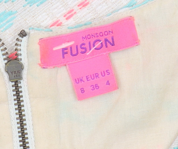 Monsoon Women’s Multicoloured Geometric Shift Dress Size 8