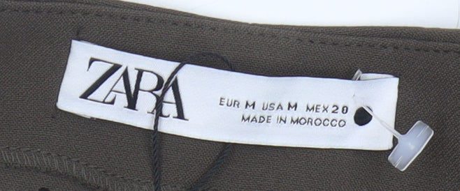 ZARA Women's Brown Cropped Blouse, M, High Neck