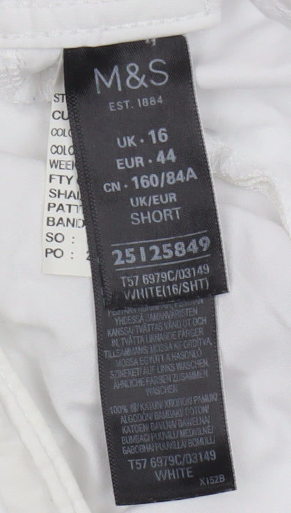 Marks and Spencer Women's White Trousers Size 16