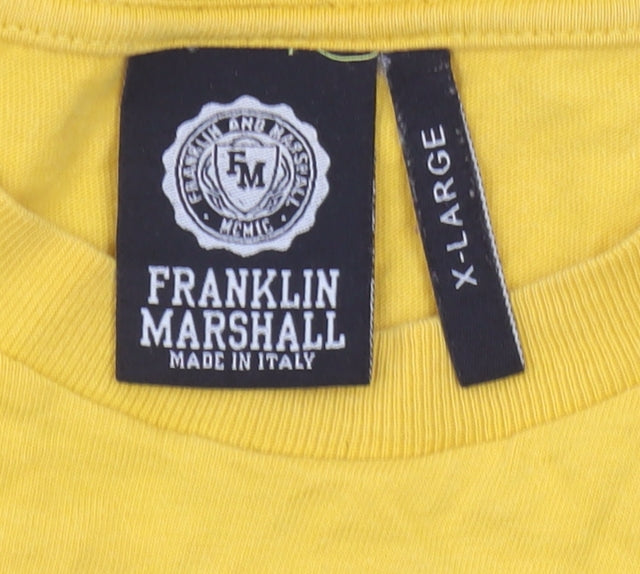 Franklin Marshall Yellow XL Retro Graphic T-Shirt