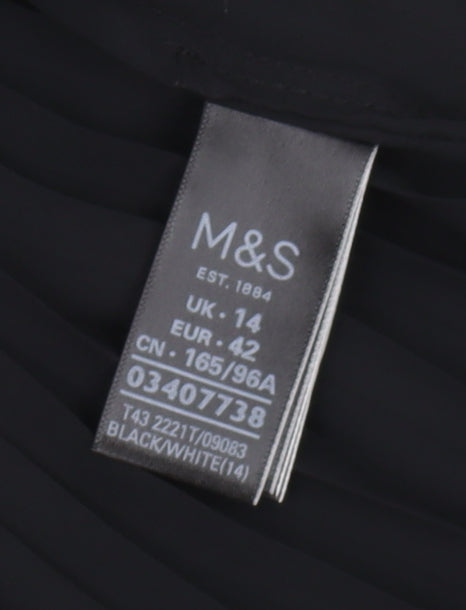 Marks and Spencer Women's Black Blouse, Size 14