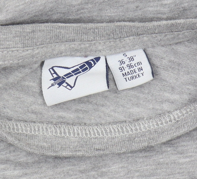 Grey NASA Logo Men's T-Shirt - Size S