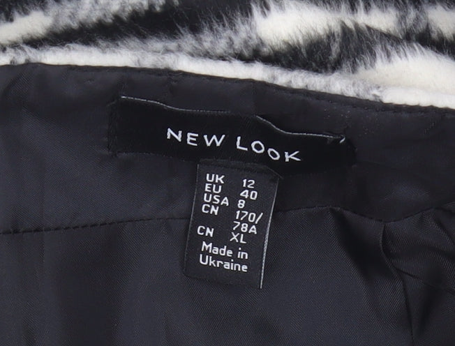 New Look Women's Black & White Plaid Pencil Skirt Size 12