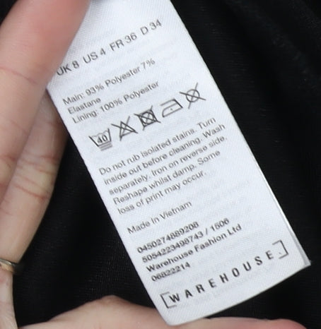 Warehouse Women's Brown Short Sleeve Dress 8