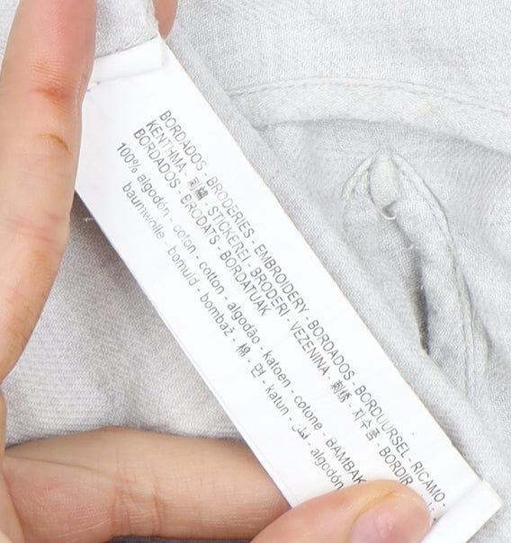 ZARA BASIC Women's Beige Blouse, Size M with Embroidery