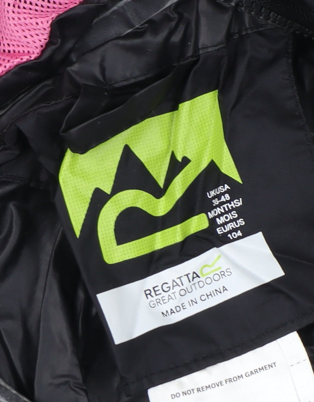 Regatta Girls Black Snowsuit 3-4 Years Hooded Animal Ears Winter