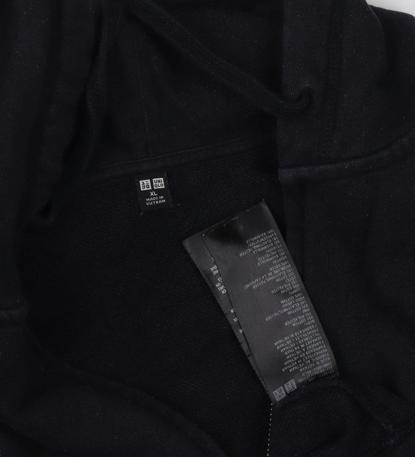 UNIQLO Men's Black XL Full Zip Hoodie