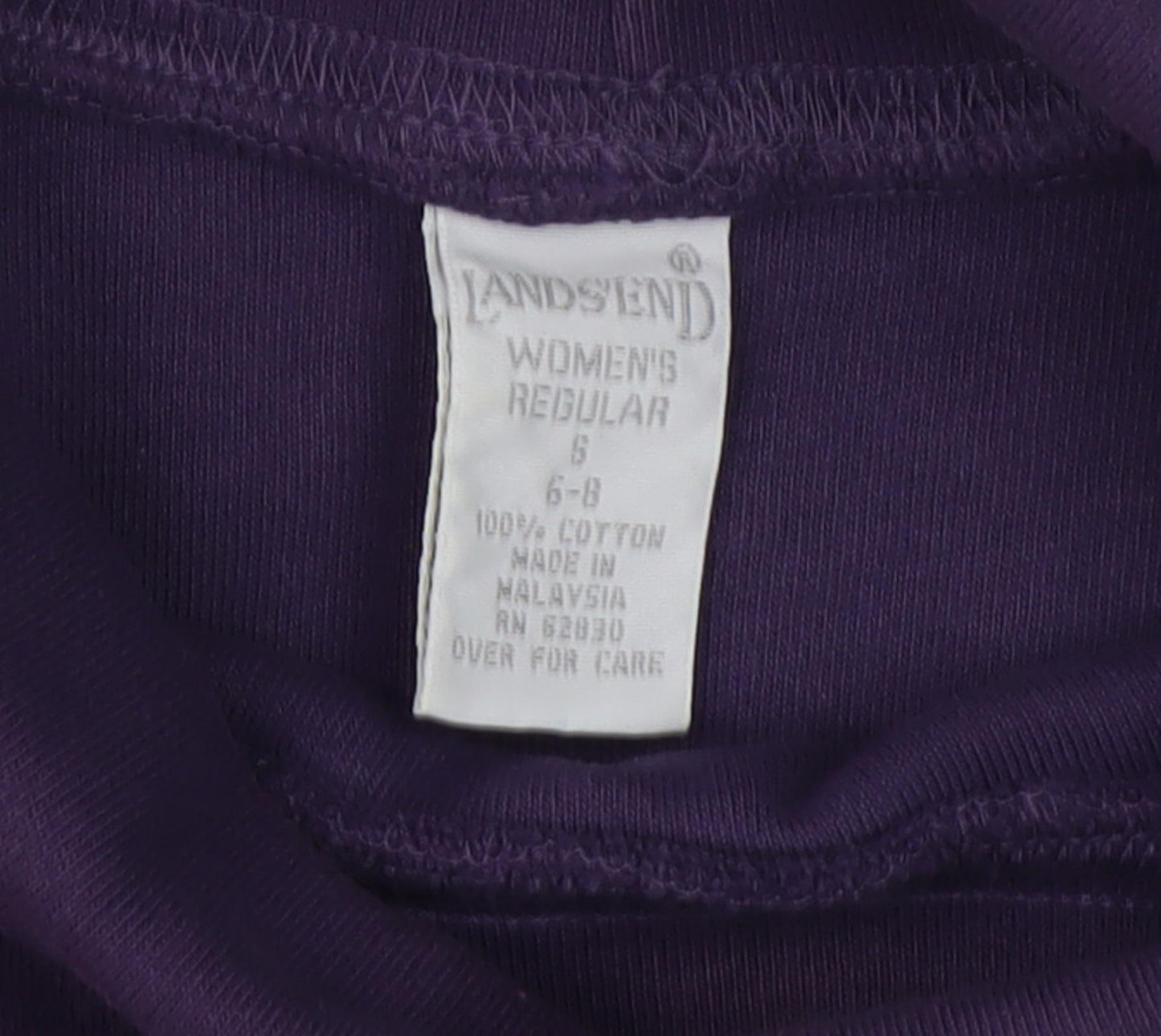 Lands' End Women's Purple Roll Neck Sweatshirt
