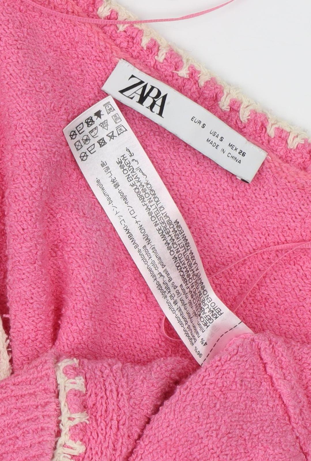 Zara Women's Pink Cardigan, Size S, V-Neck Knit