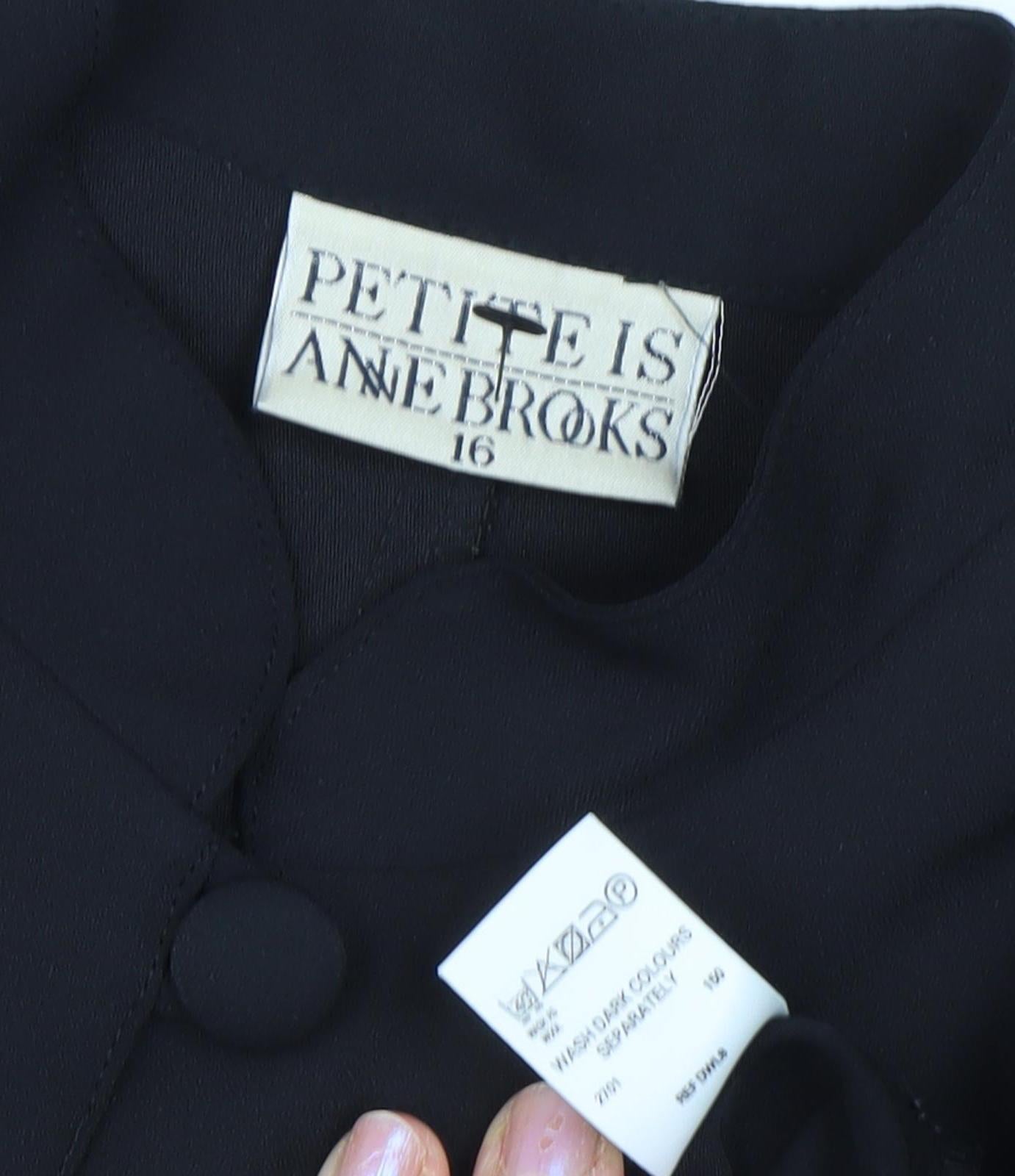 Anne Brooks Women's Black Petite Blouse Size 16