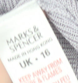 Marks and Spencer Grey Beaded Knit Top Women Size 18