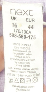 Next Women's Purple Blouse UK 16 Long Sleeve Viscose