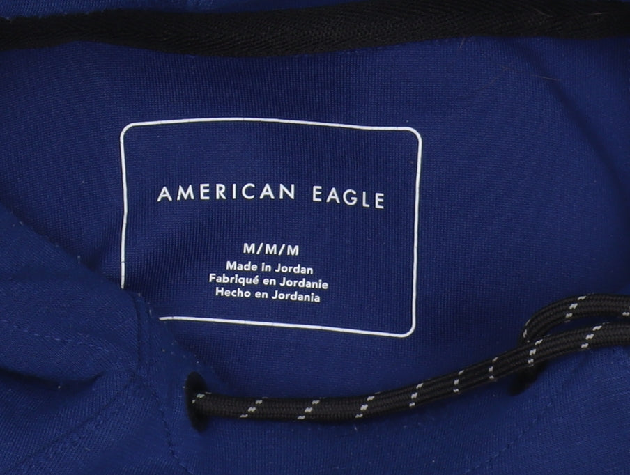 American Eagle Men's Blue Pullover Hoodie, Size M