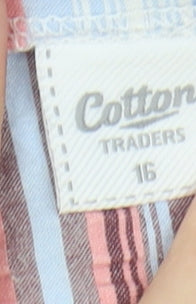 Cotton Traders Women's A-Line Striped Skirt Size 16