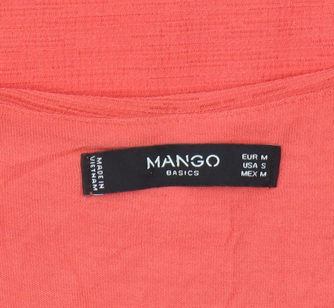 Mango Women's Red Sleeveless V-Neck Tank Top