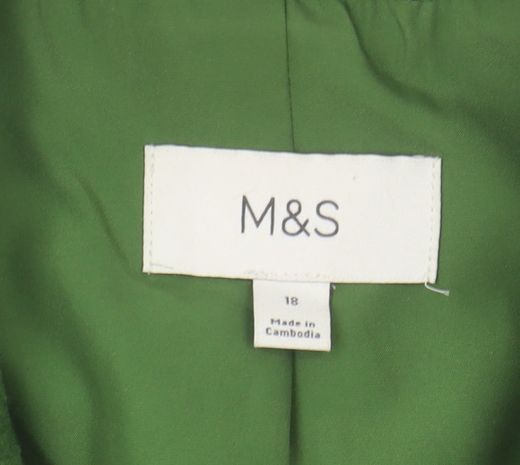 Marks and Spencer Women's Green Coat Size 18