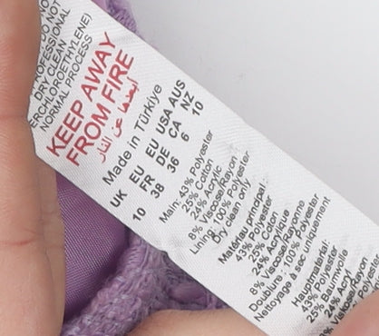 Oasis Women's Purple Short Pencil Skirt - Size 10