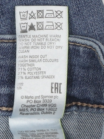 M&S Women's Blue Distressed Denim Jeans, Size 20