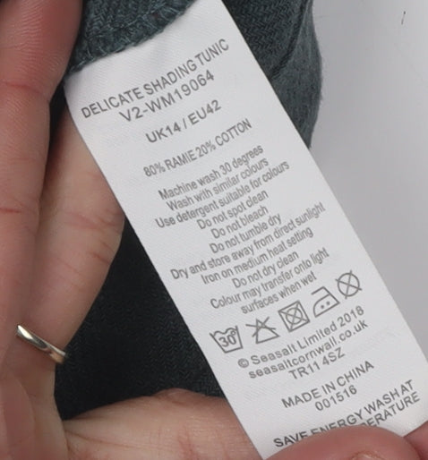 Seasalt Women's Green V-Neck Tunic Dress