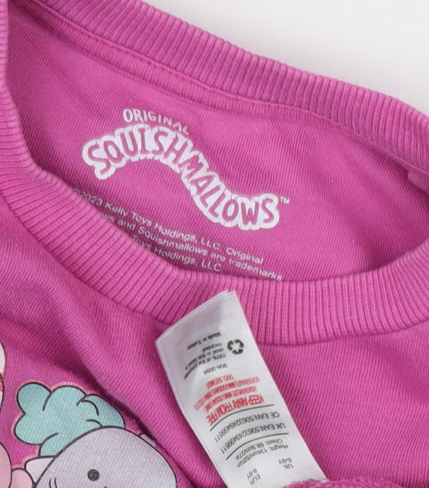 Squishmallows Girls Pink Cartoon Pullover Sweatshirt M