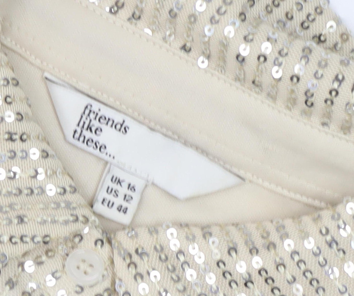 Friends Like These Women's Gold Sequin Blouse UK 16