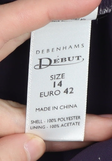Debenhams Début Women's Purple Slip Dress, Size 14