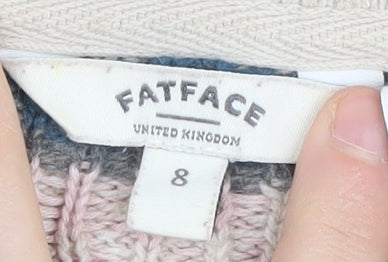 FatFace Women’s Ivory Fair Isle Pullover Jumper - Size 8