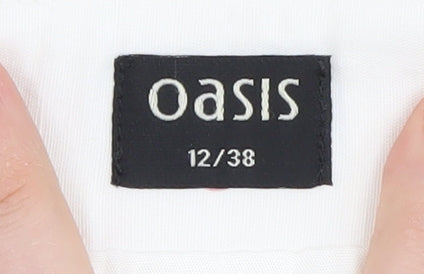 Oasis Women's White Linen Blend Skirt, Size 12